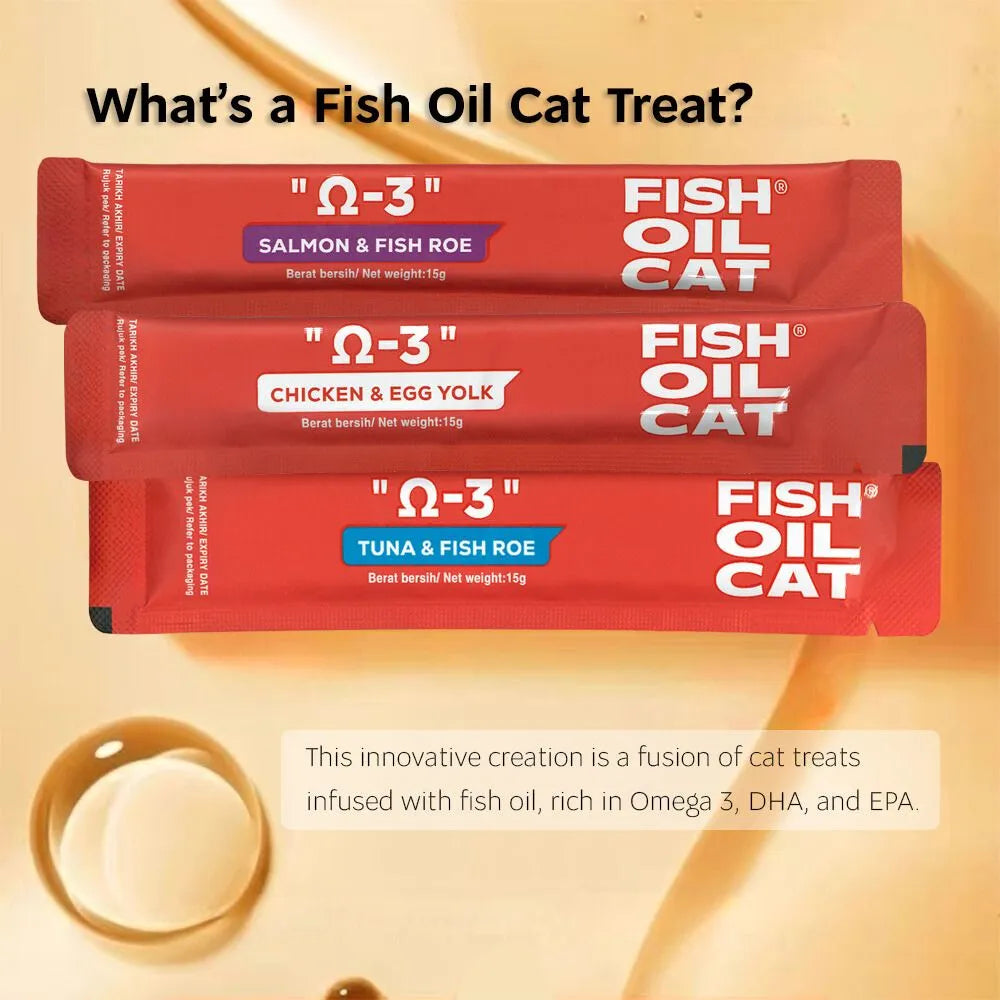 Ω-3 FISHOILCAT Cat Treat Monthly Pack (30 pcs)